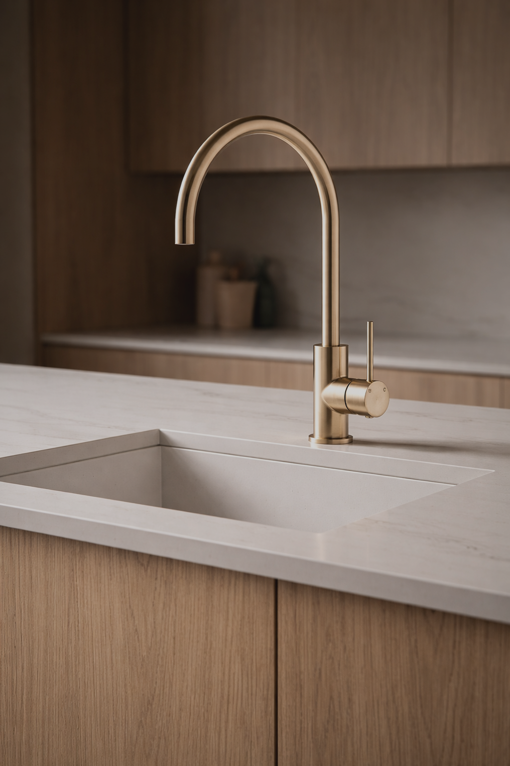 Lucito Gooseneck Sink Mixer Brushed Brass