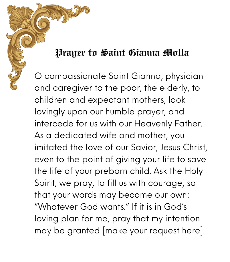 Prayer to Saint Gianna Molla