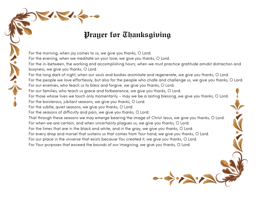 Prayer for Thanksgiving