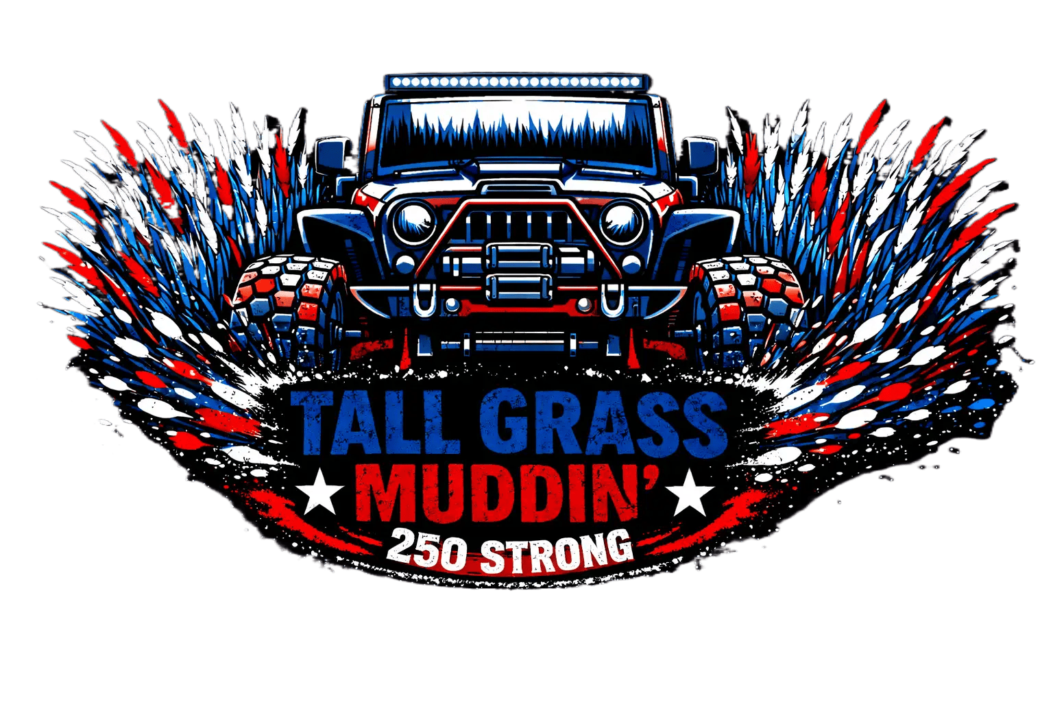 "250 Strong" Women's American Pride TALL GRASS MUDDIN' Tank Top