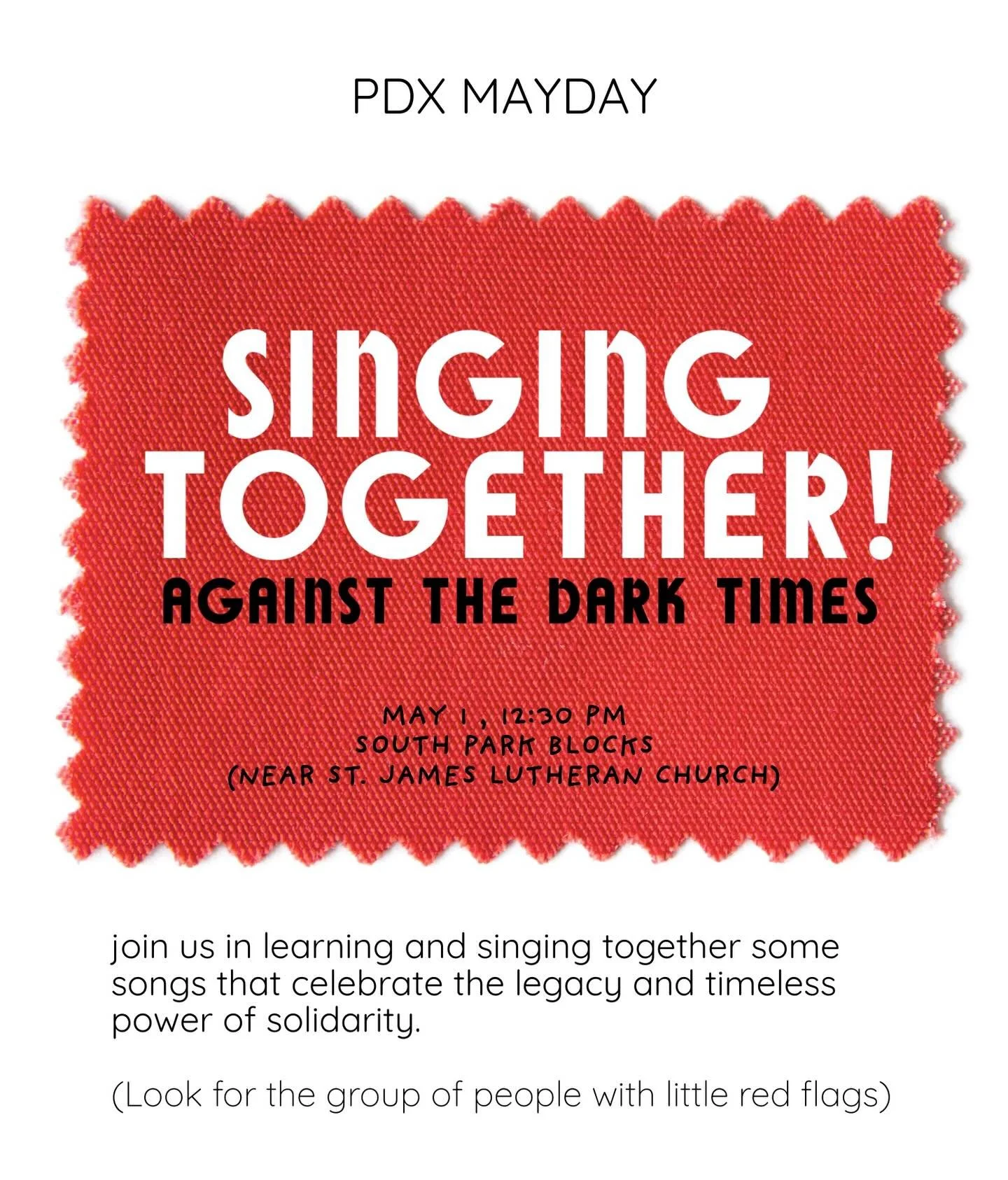 Join us this Friday for a Mayday special song circle. Find us in the south park blocks at 12:30pm.

#songsofresistance #wewhobelieveinfreedom #antifascismo #liberation