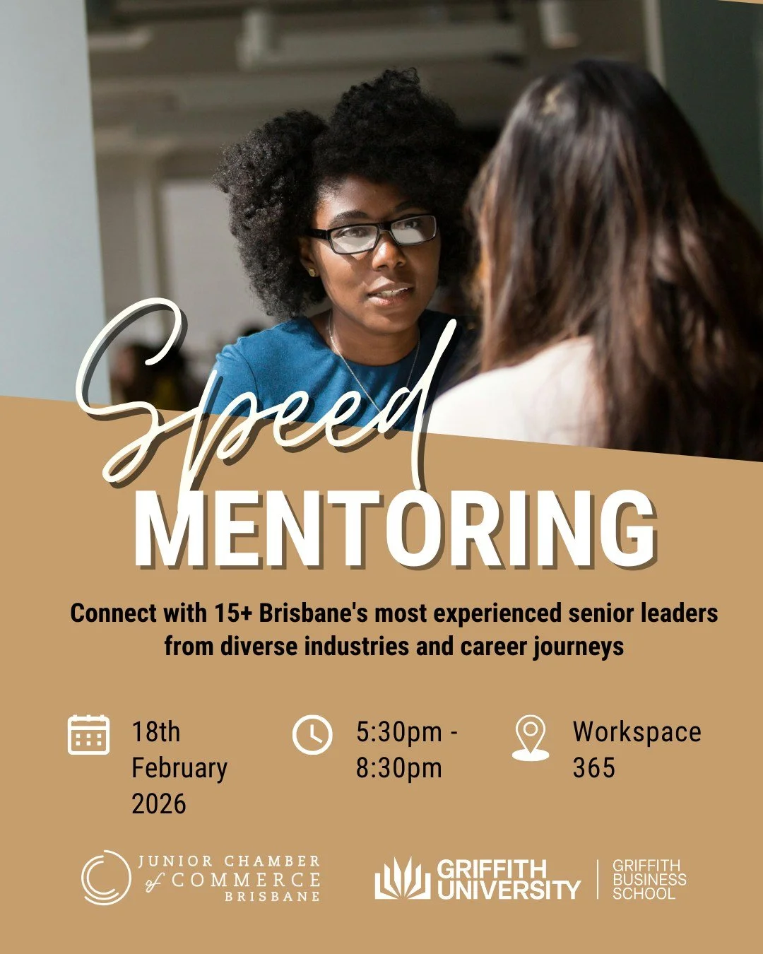 BJCC Speed Mentoring is back, bringing together 15+ Brisbane senior leaders for an intimate, community-led evening designed to help you grow.

Why you should come:
🥂 Drinks, nibbles &amp; meaningful networking
💬 Participate in 4&ndash;5 small-group