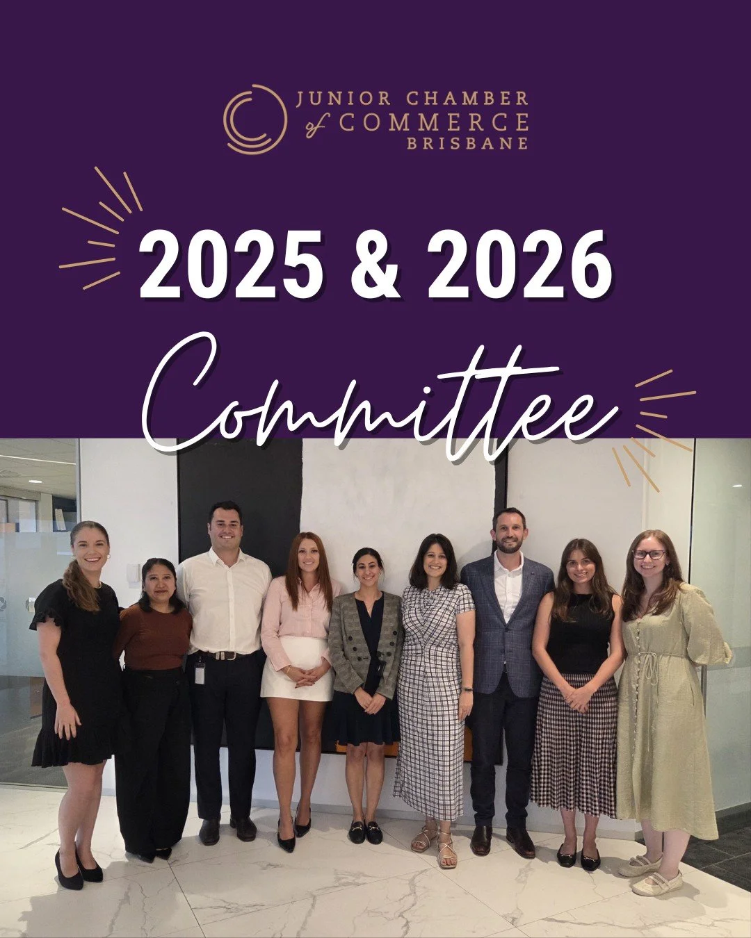 It is with great excitement that we introduce the 2026 Management Committee for the Brisbane Junior Chamber of Commerce, and extend a huge thank you to our 2025 Committee for their dedication and leadership over the past year.

Our 2026 BJCC Committe