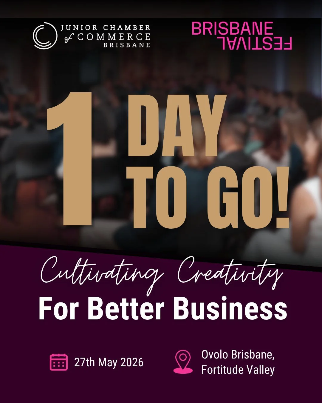 LAST CALL, ONLY 1 DAY TO GO ⏳✨

What if creativity was the key to stronger leadership, better problem-solving, innovation, and business growth?

Join us on 27 May 2026 for Cultivating Creativity for Better Business in collaboration with Brisbane Fest