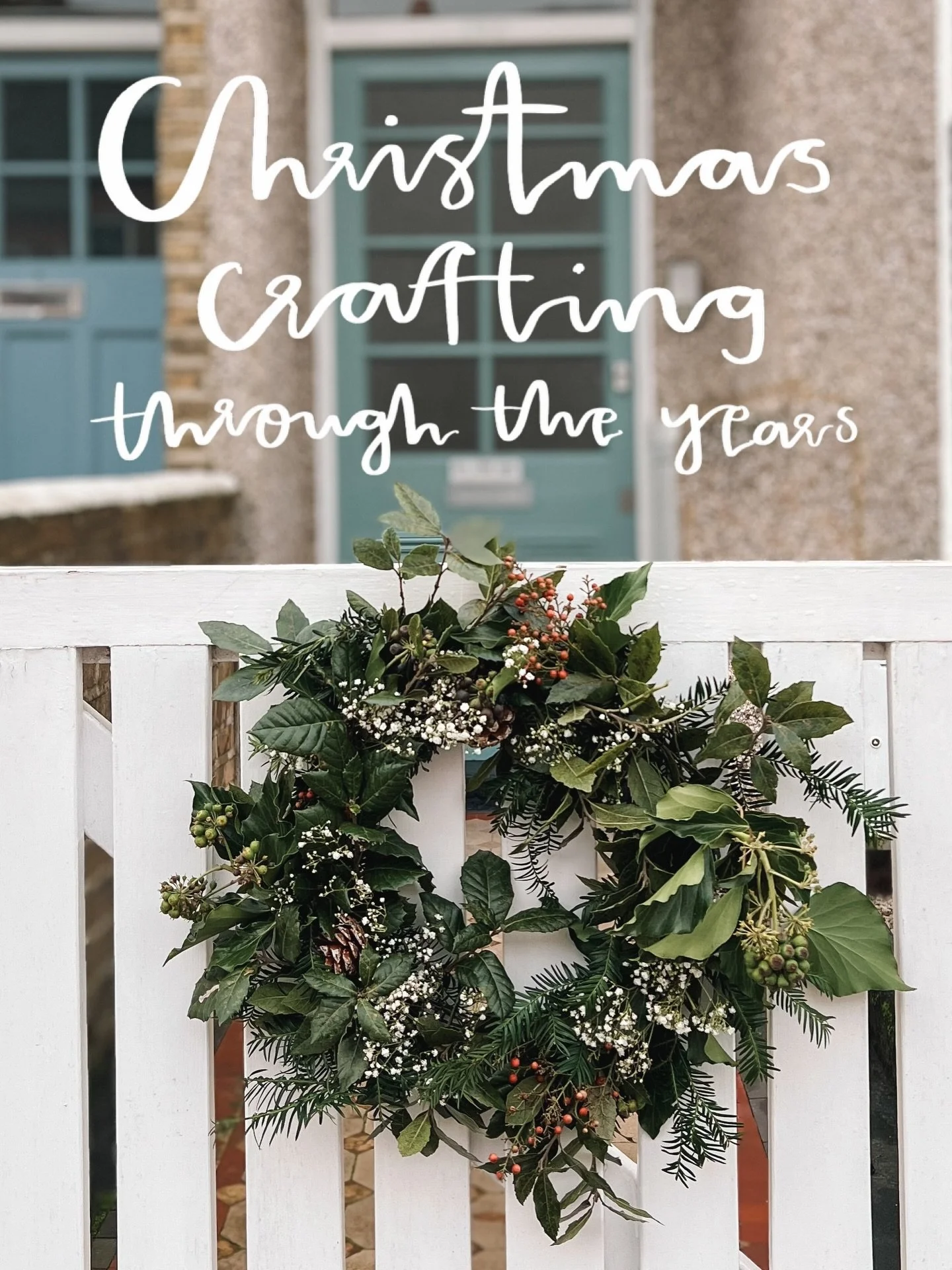 Christmas crafting through the years 2016>2025 (I've included some baking because I think it's still kinda crafty!) ✂️👩&zwj;🍳 Also spot the years when I lost a phone so no photos retrieved 🫣 

2016 - gingerbread cookies 🍪
2019 - door decor tha