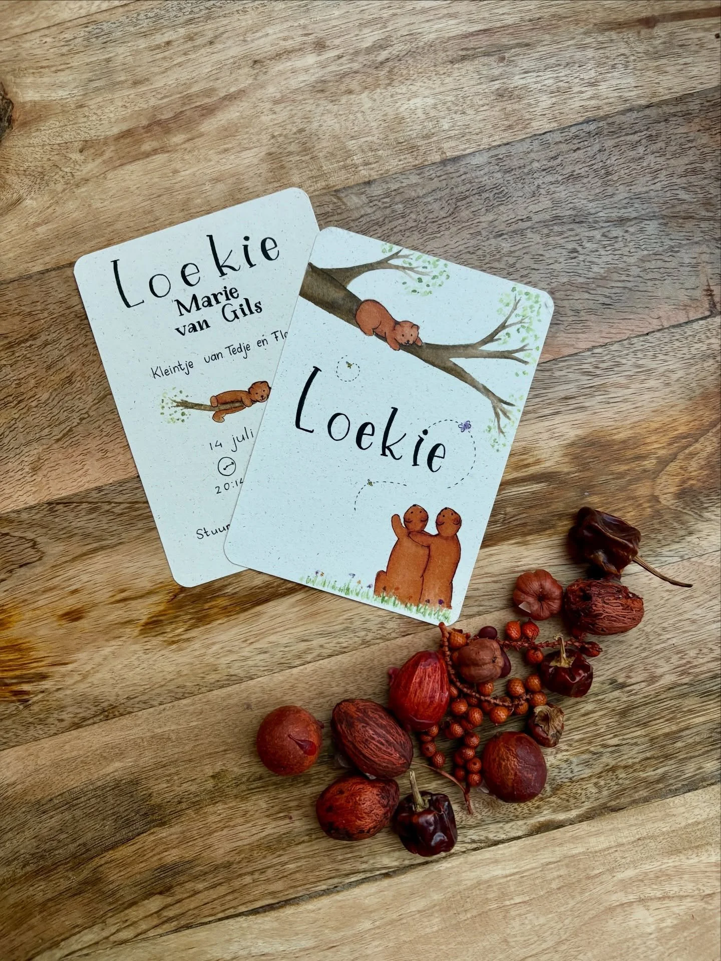 Voor mijn allereerste &eacute;chte opdracht mocht ik dit mega toffe geboortekaartje voor Loekie maken! Inmiddels is Loekie alweer heel wat maandjes ouder en kijk ik met een glimlach terug op dit bijzondere begin. Sindsdien zijn er zoveel leuke en cre