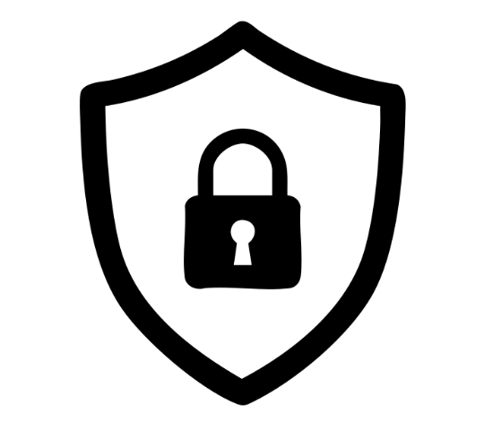 Bouclier avec cadenas représentant la sécurité ou la protection.