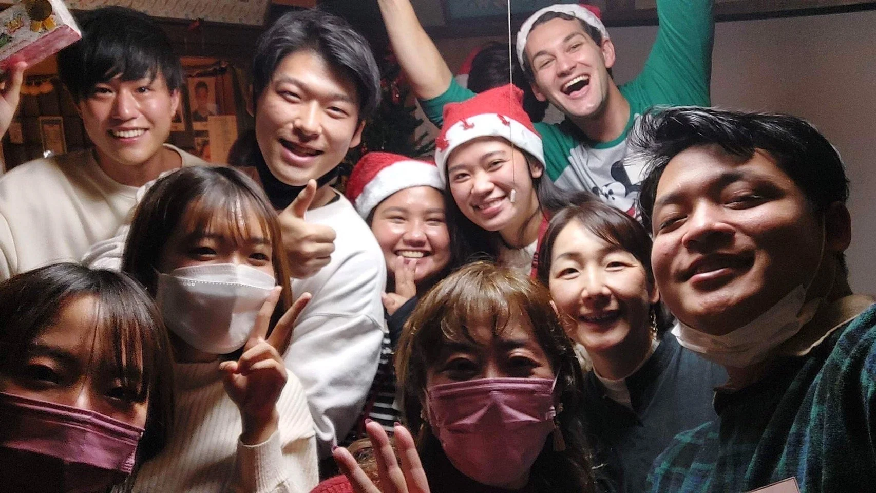 Teacher Travis with international students