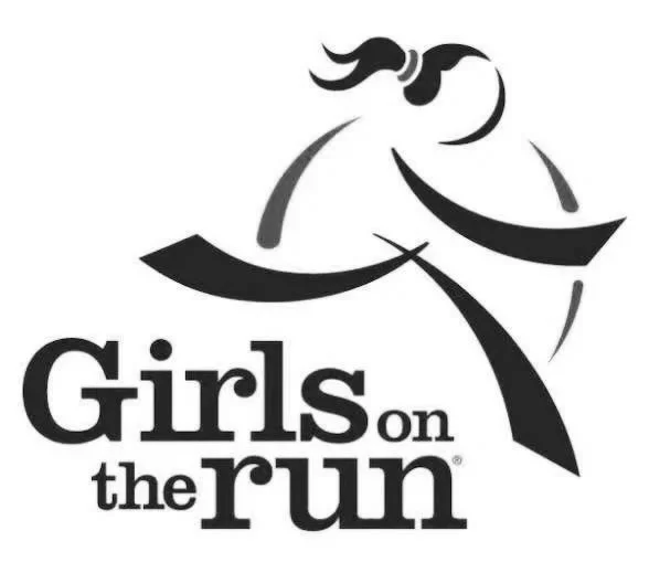 Logo of a stylized girl running with the text "Girls on the run" underneath.