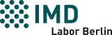 Das Bild zeigt das Logo von IMDb Labor Berlin, bestehend aus blauen Punkten und Schrift.