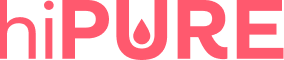 Logo mit dem Wort 'hiPURE' in roter Schrift auf schwarzem Hintergrund.