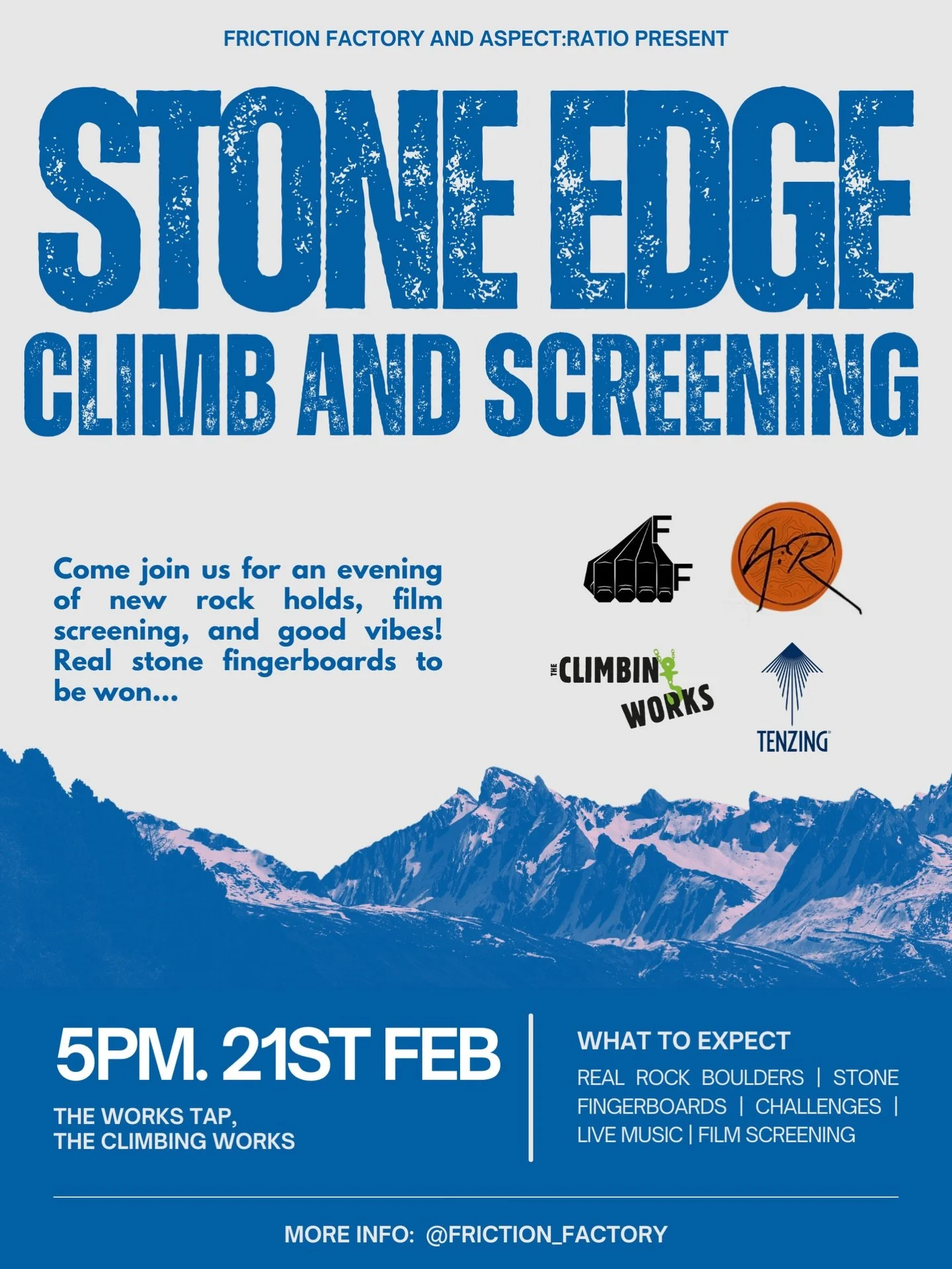 5PM. 21ST. WORKS TAP. 💪

The moment we&rsquo;ve all been waiting for, get this in your diaries! There will be fresh boulders showcasing our latest holds; fingerboard challenges; a film screening; live music; plus beer and pizza. What more could you 