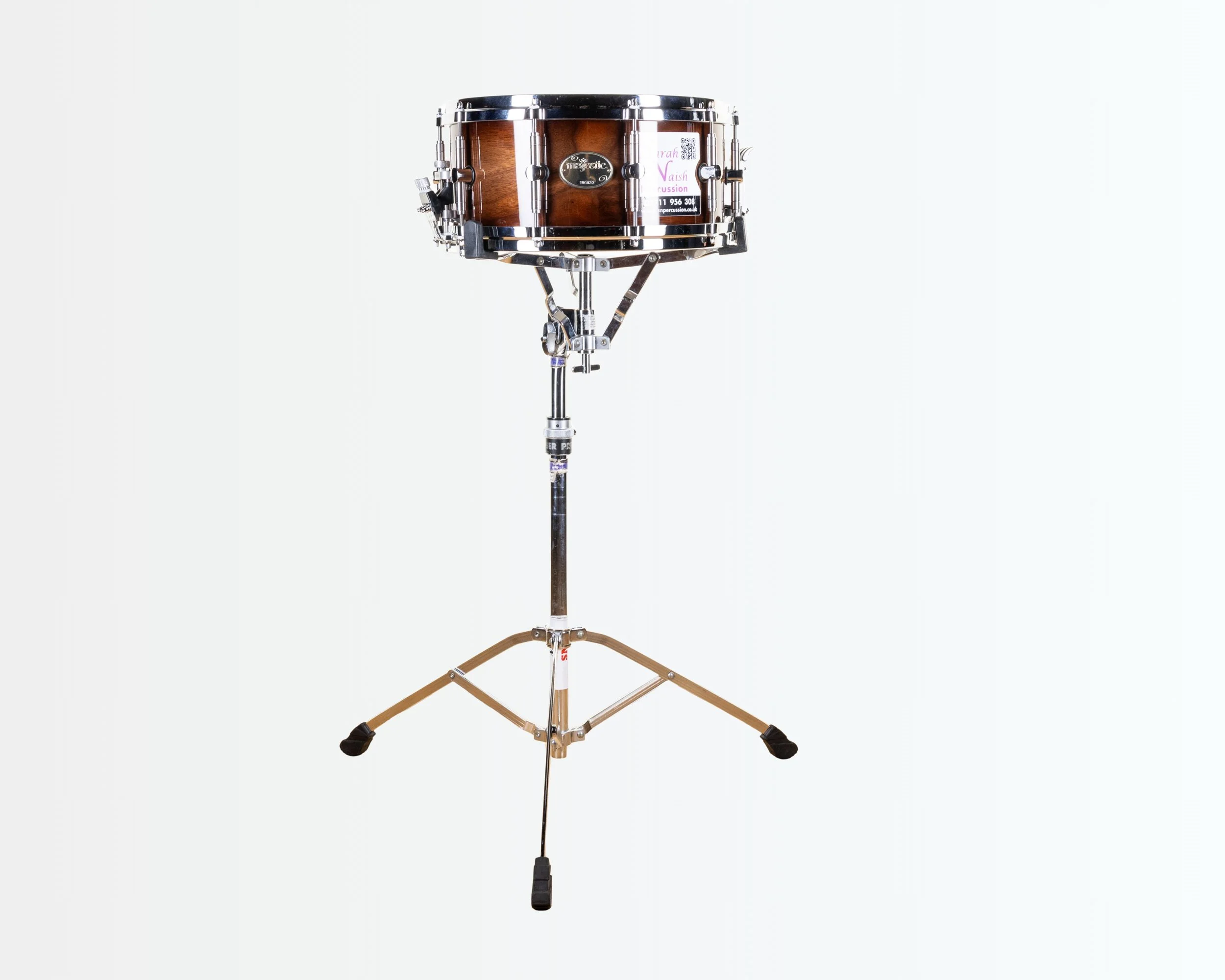 Majestic Prophonic Series, Walnut Shell Snare Drum with orchestral stand
