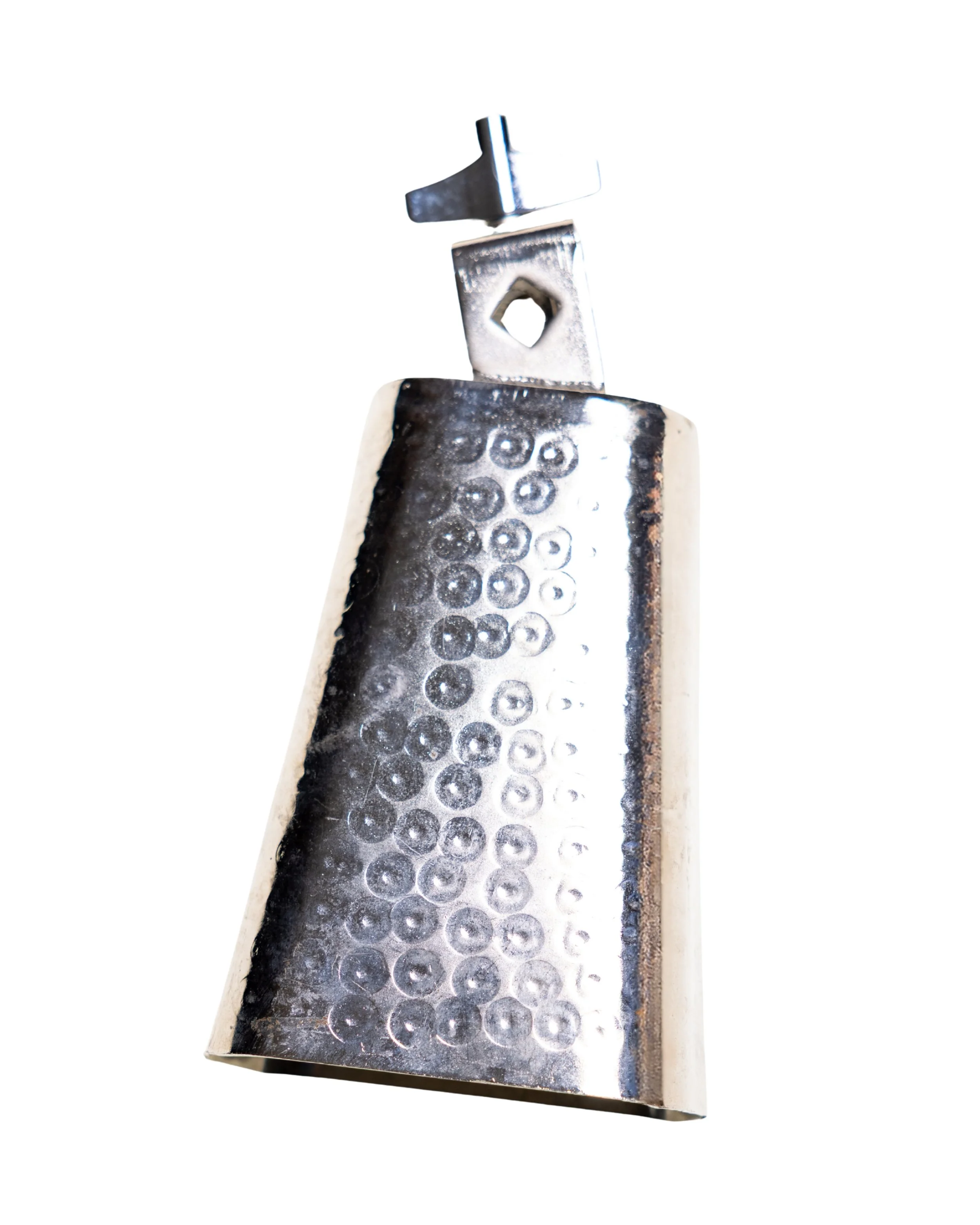 5.5" Chrome Hammered Cowbell with clamp