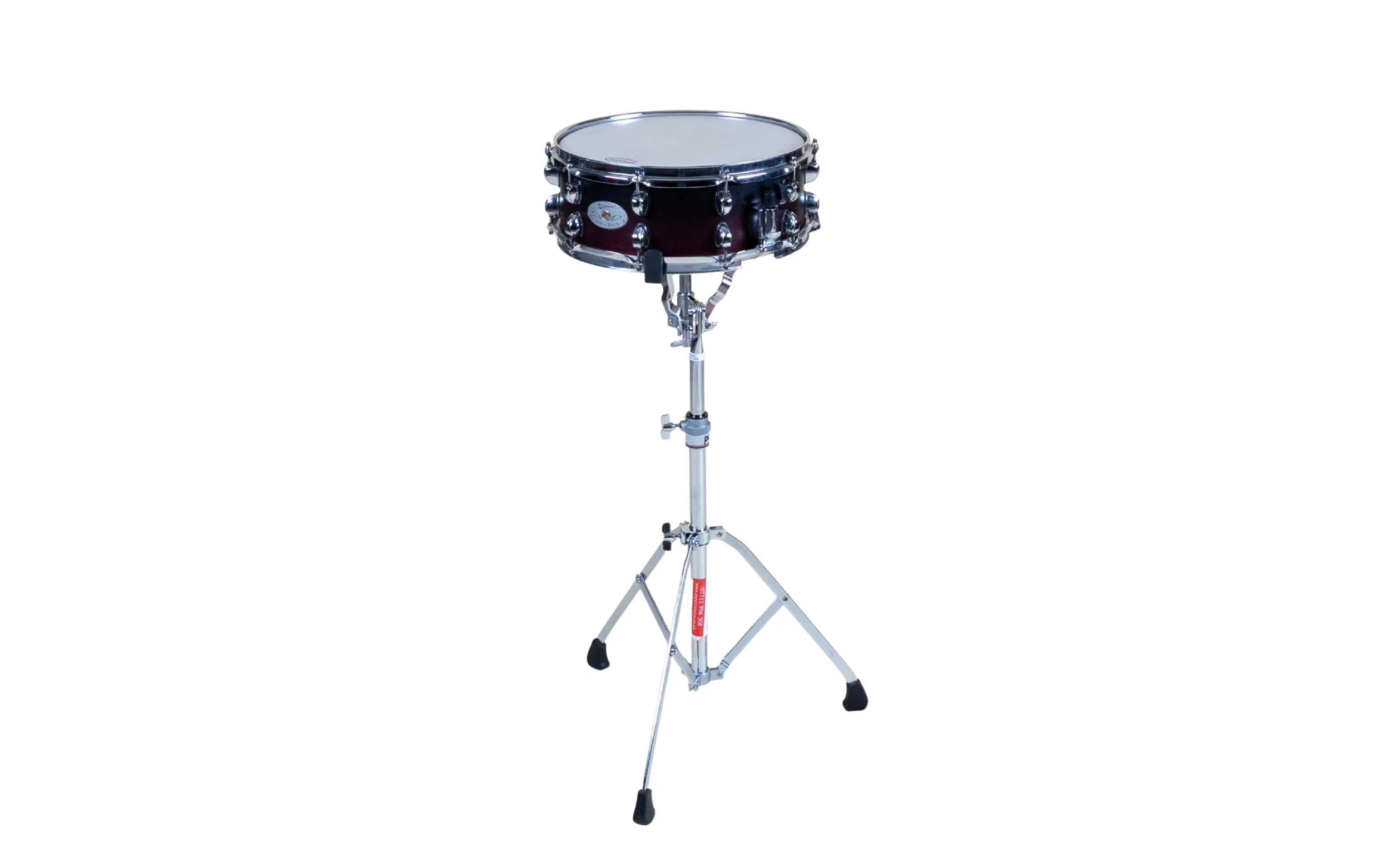 Premier Artist Birch Snare Drum with orchestral stand