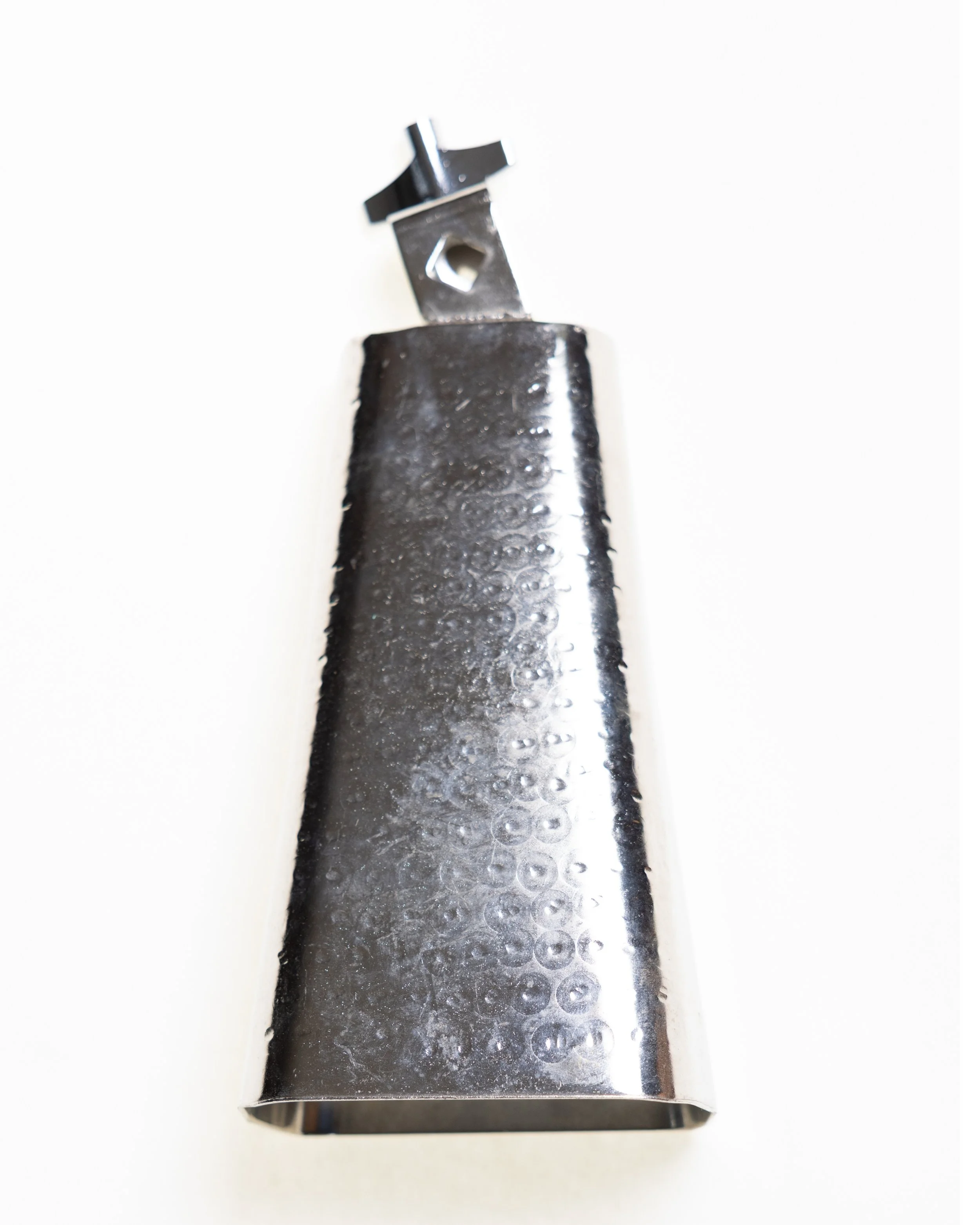 7" Chrome Hammered Cowbell with clamp