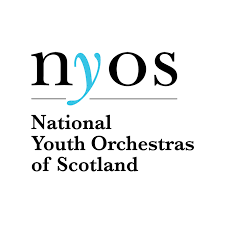 Logo of the National Youth Orchestras of Scotland with stylized 'nyos' and full name below