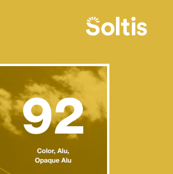 Produktverpackung für Soltis 92 mit Farb- und Materialinformationen.