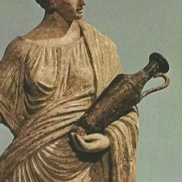 Woman with Lekythos - Terracotta Figurine