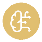 Icon of a brain and technology