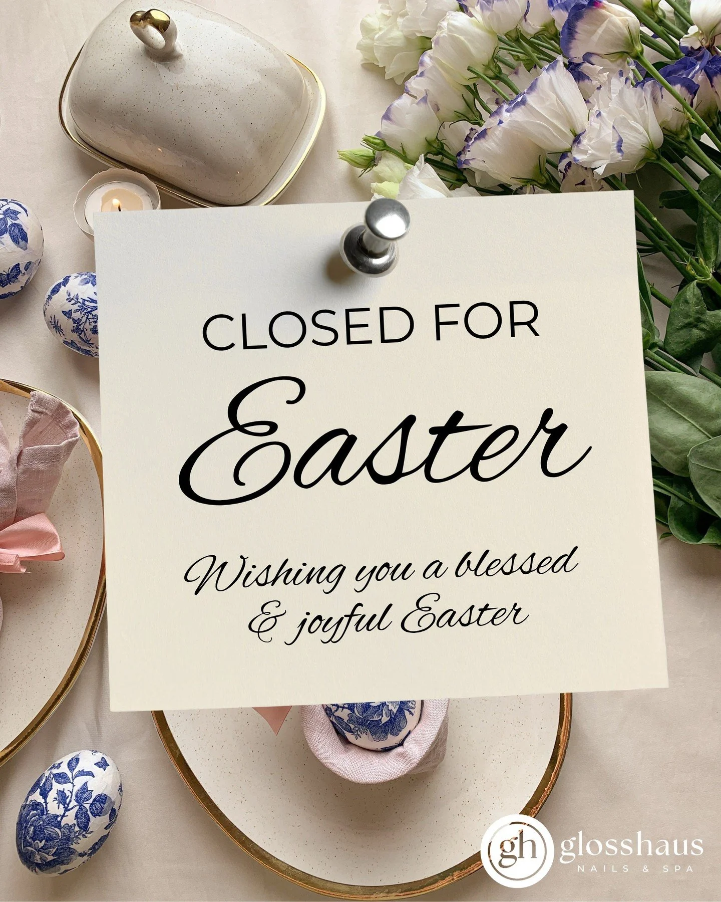 Happy Easter from Team GlossHaus 🪺 🌸 🌸 🌸 
&bull;
&bull;
#easter #easter2026 #happyeaster #selfcare #chicagonailsalon #lincolnsquare #manicure #pedicure #nails