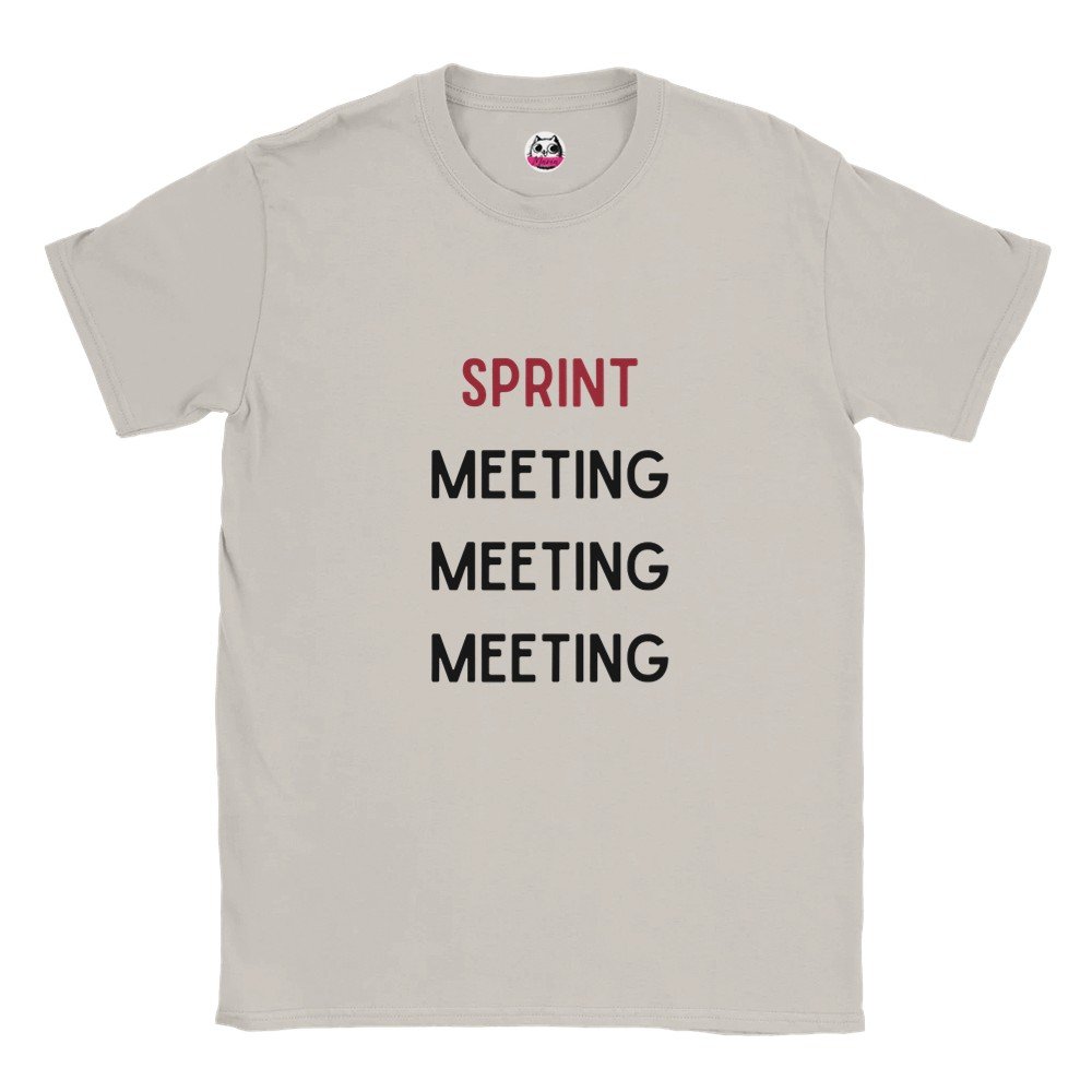 Sprint. Meeting. Meeting. Meeting. T-Shirt aus Baumwolle