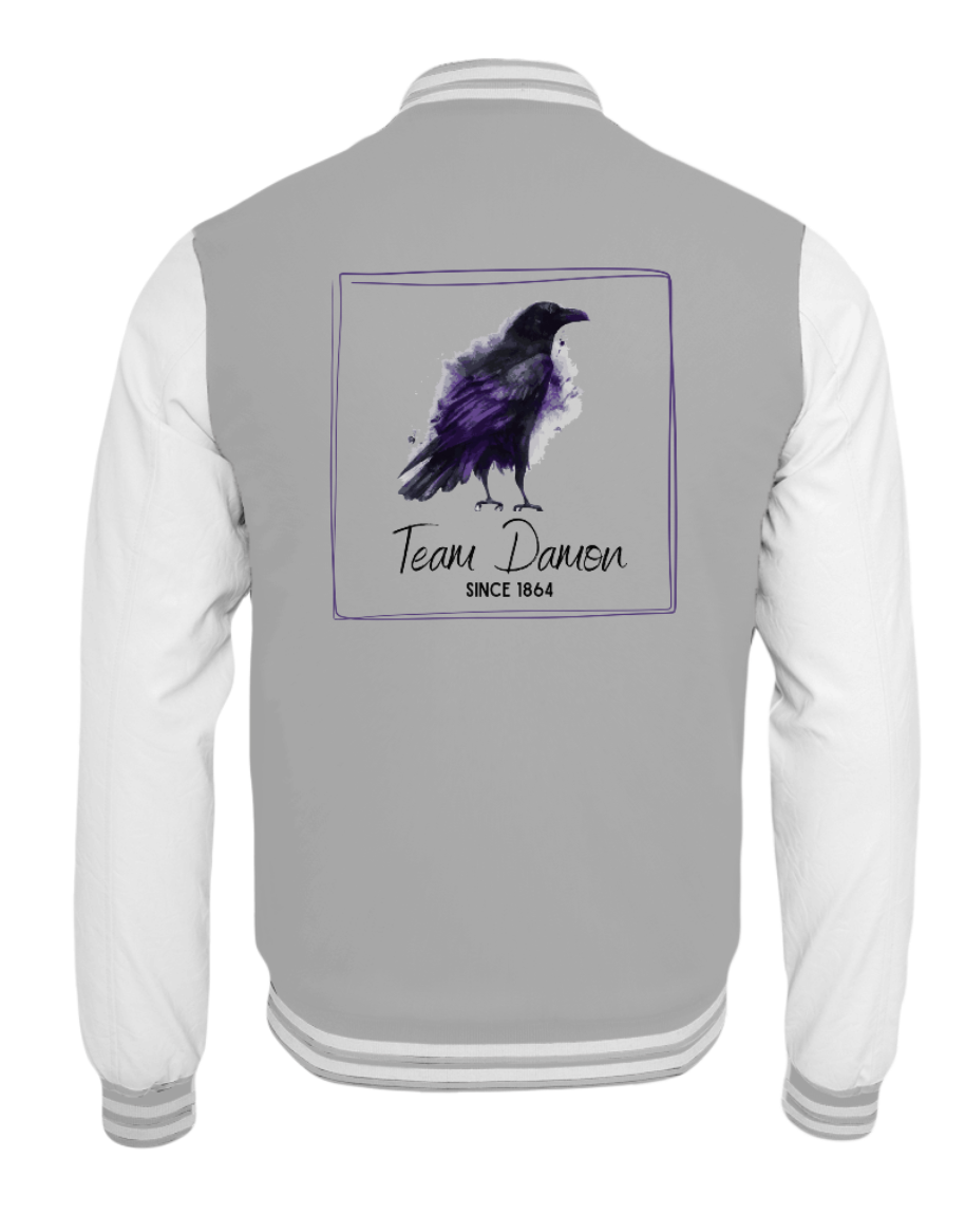 "Team Damon" inspiriert von Vampire Diaries, weiche Collegejacke in Premium-Qualität