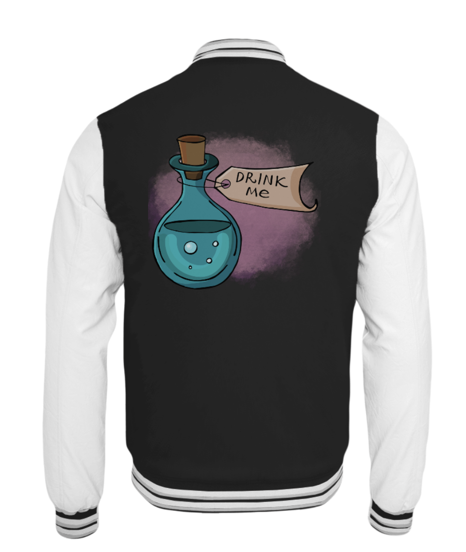 "Drink me" inspiriert von Alice im Wunderland, weiche Collegejacke in Premium-Qualität  - College Sweatjacke