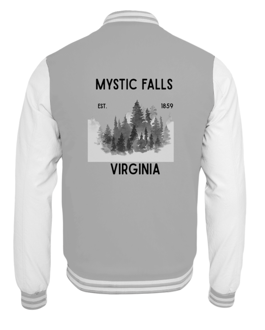 "Mystic Falls" inspiriert von Vampire Diaries, weiche Collegejacke in Premium-Qualität