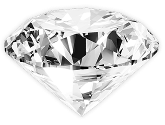 A close-up of a large, sparkling diamond with multiple facets reflecting light.