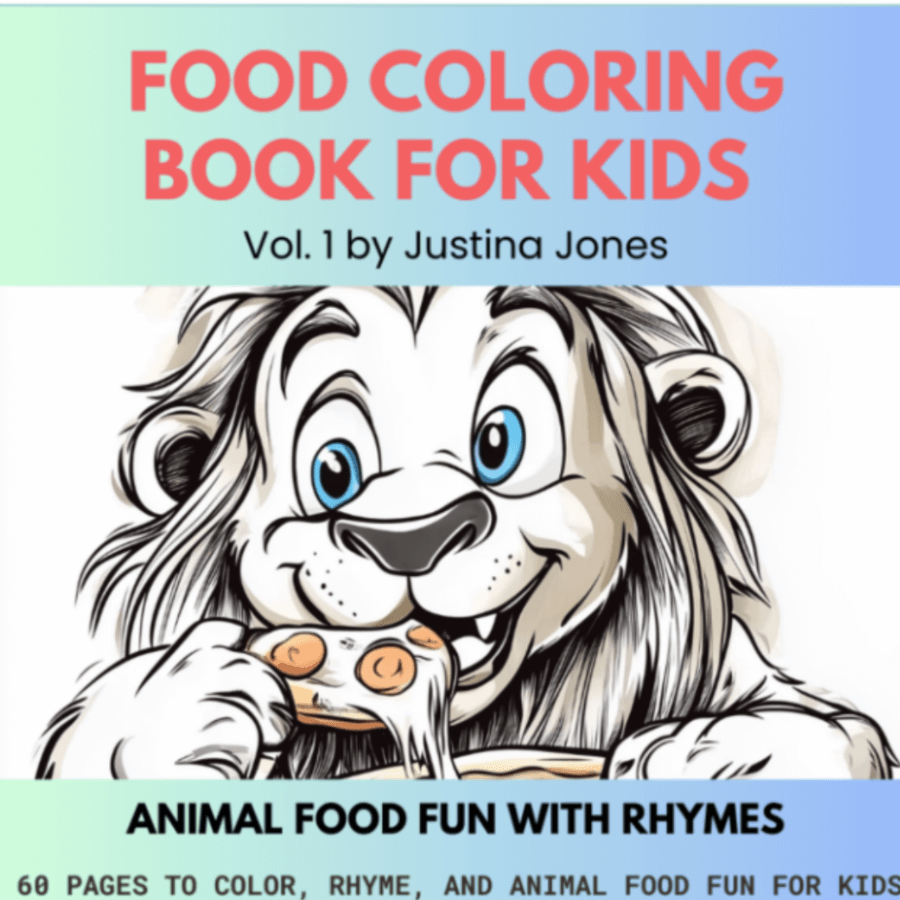 Book cover for: Food Coloring Book For Kids, Animal Food Fun With Rhymes Vol 1