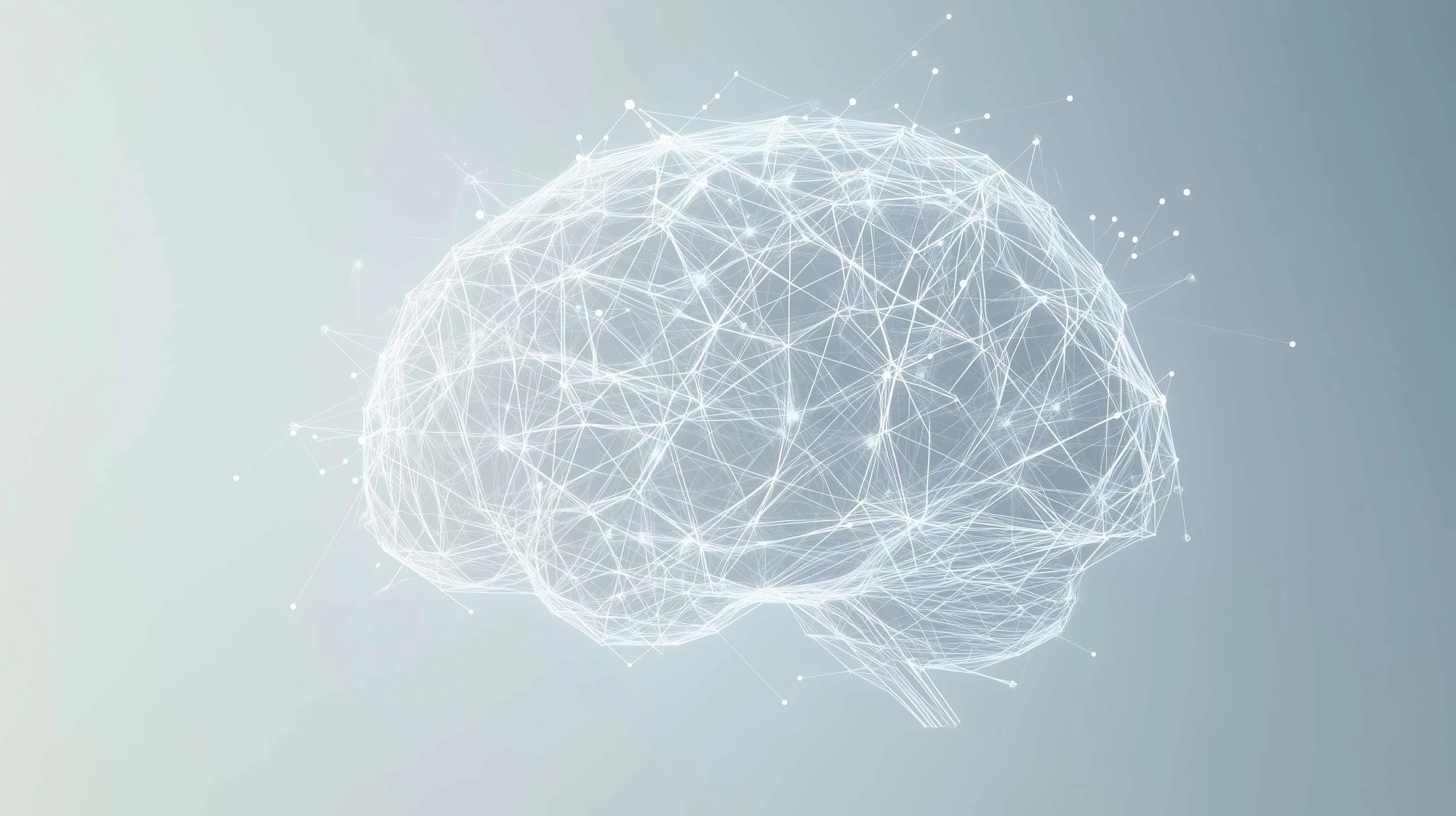 Digital representation of nodes connecting in a brain.