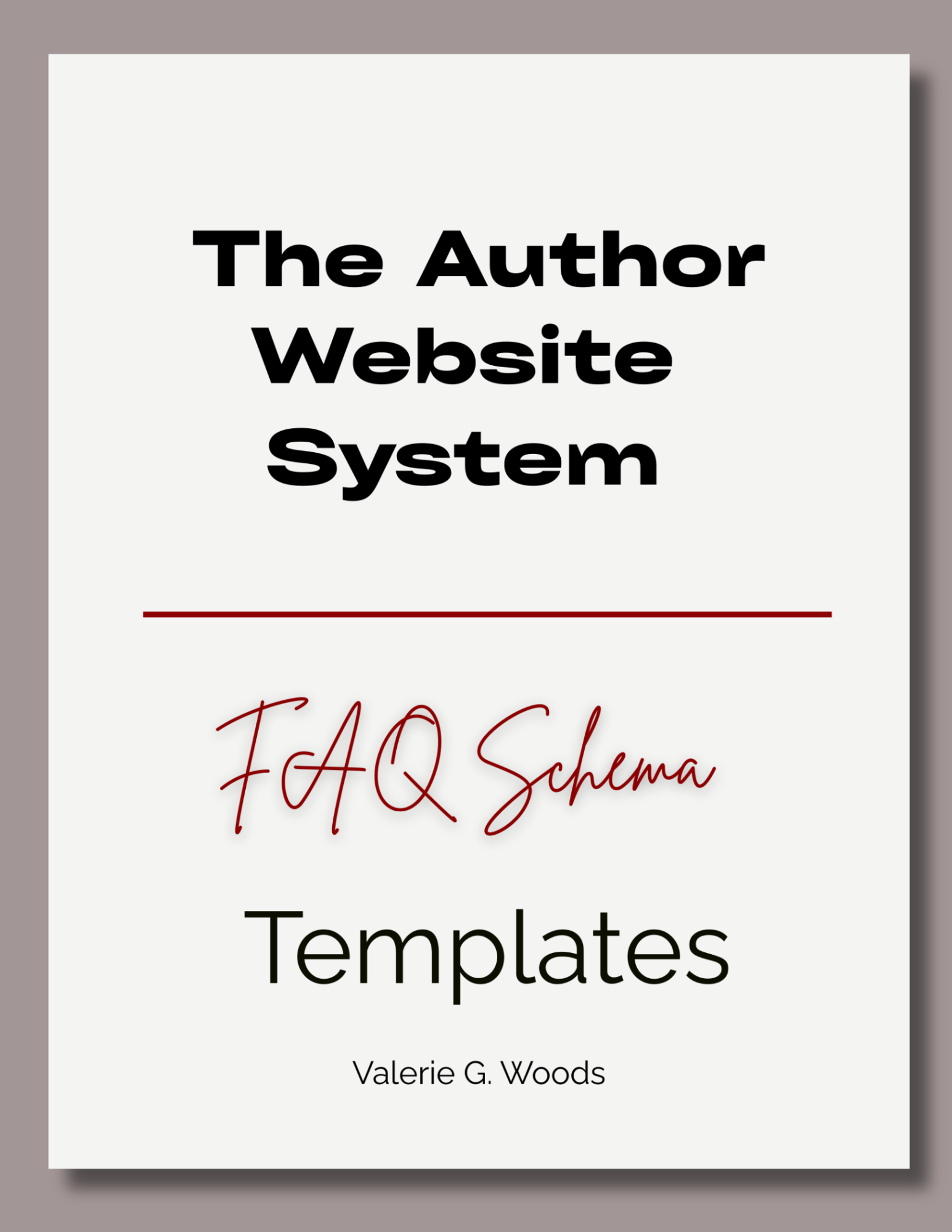 Cover for The Author Website System FAQ Schema Templates