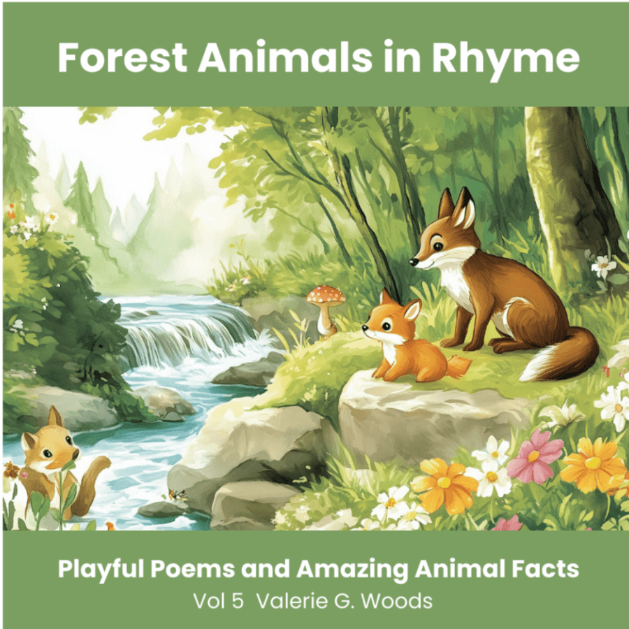 Book cover for: Forest Animals in Rhyme, Playful Poems and Amazing Animal Facts Vol. 5