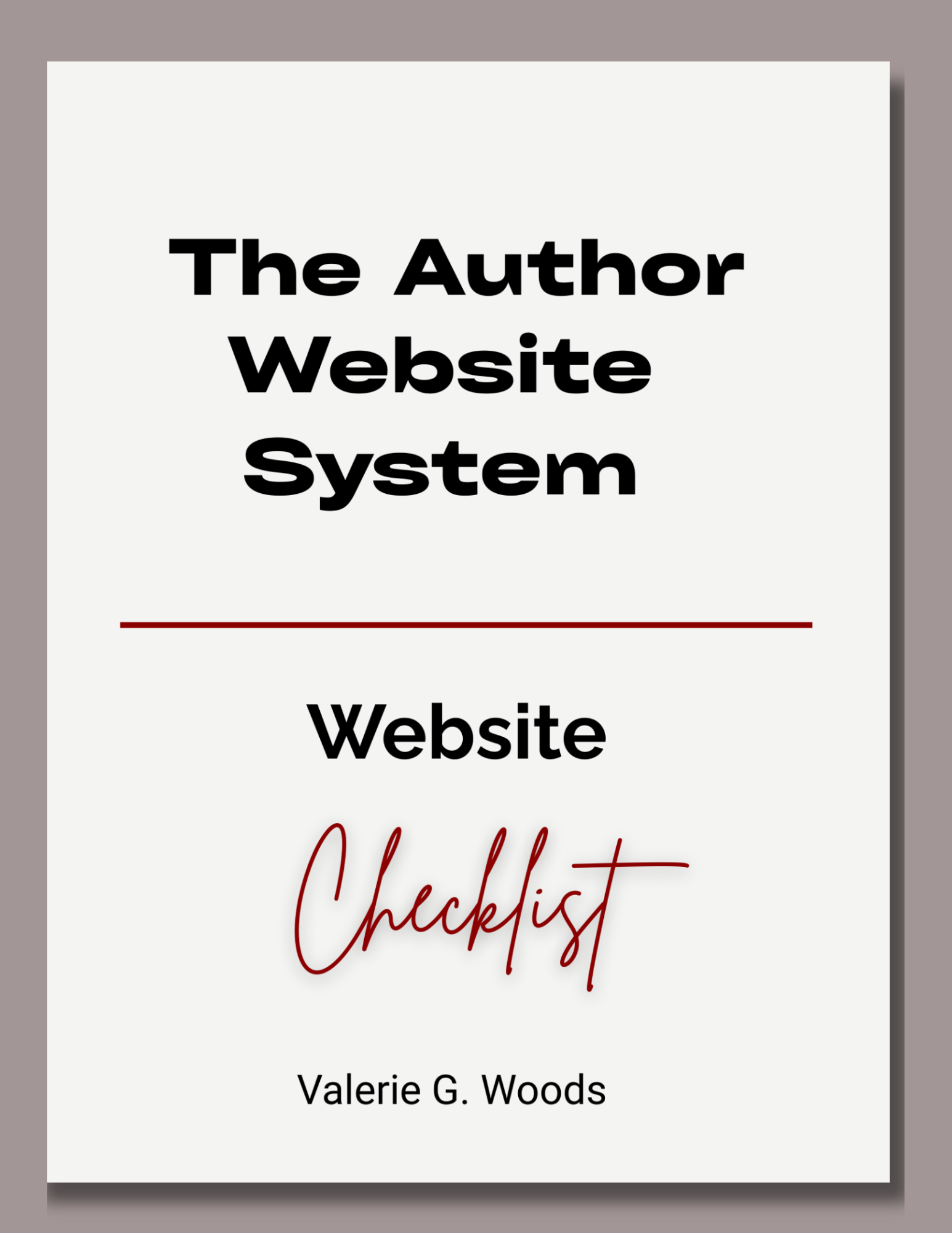 Cover for The Author Website System Website Checklist