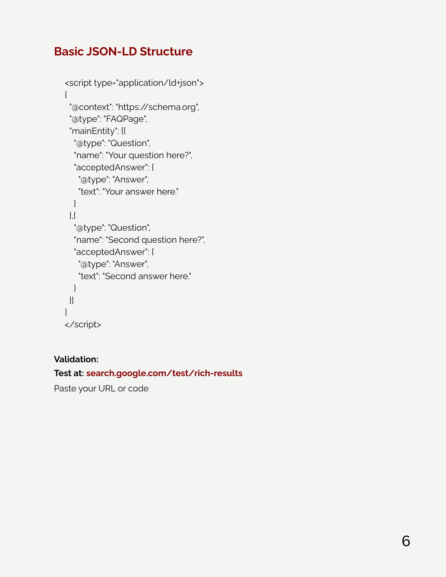 Sample of the Basic JSON-LD Structure