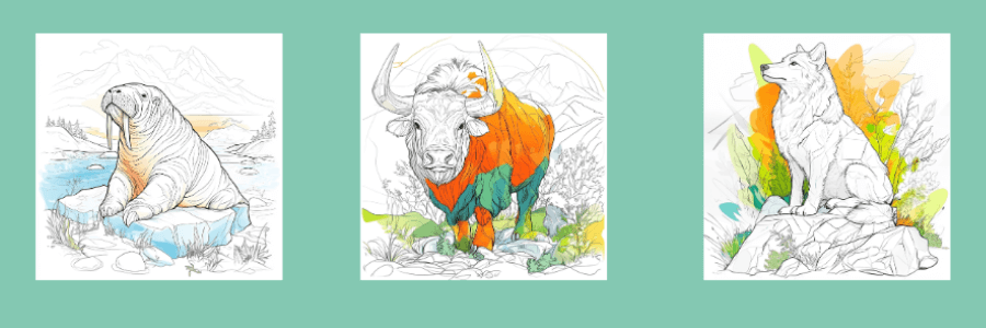 Sample coloring pages for Arctic Animals with Rhyme and Fun Facts. Vol. 2