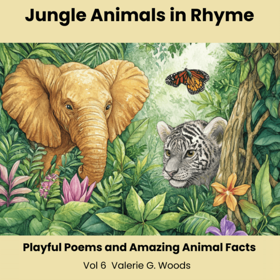 Book cover for: Jungle Animals In Rhyme - Playful Poems and Amazing Animal Facts Vol. 6