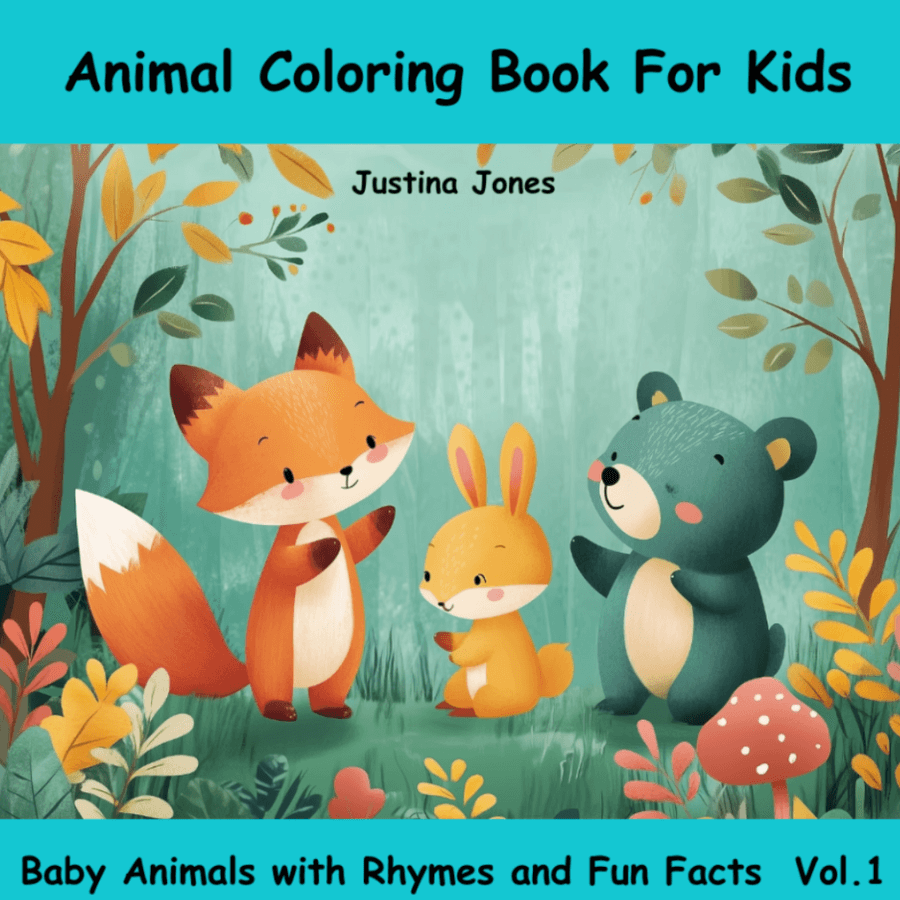 Book cover for: Animal Coloring Book For Kids -Baby Animals with Rhymes and Fun Facts Vol. 1