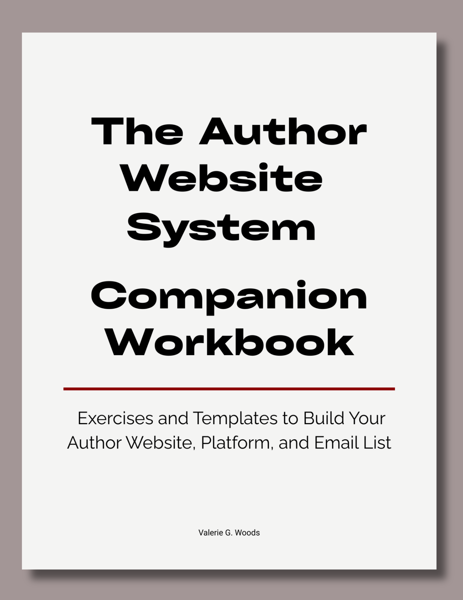 Cover The Author Website System Digital Workbook