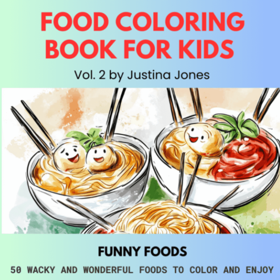 Book cover for: Food Coloring Book For Kids, Funny Foods Vol. 2