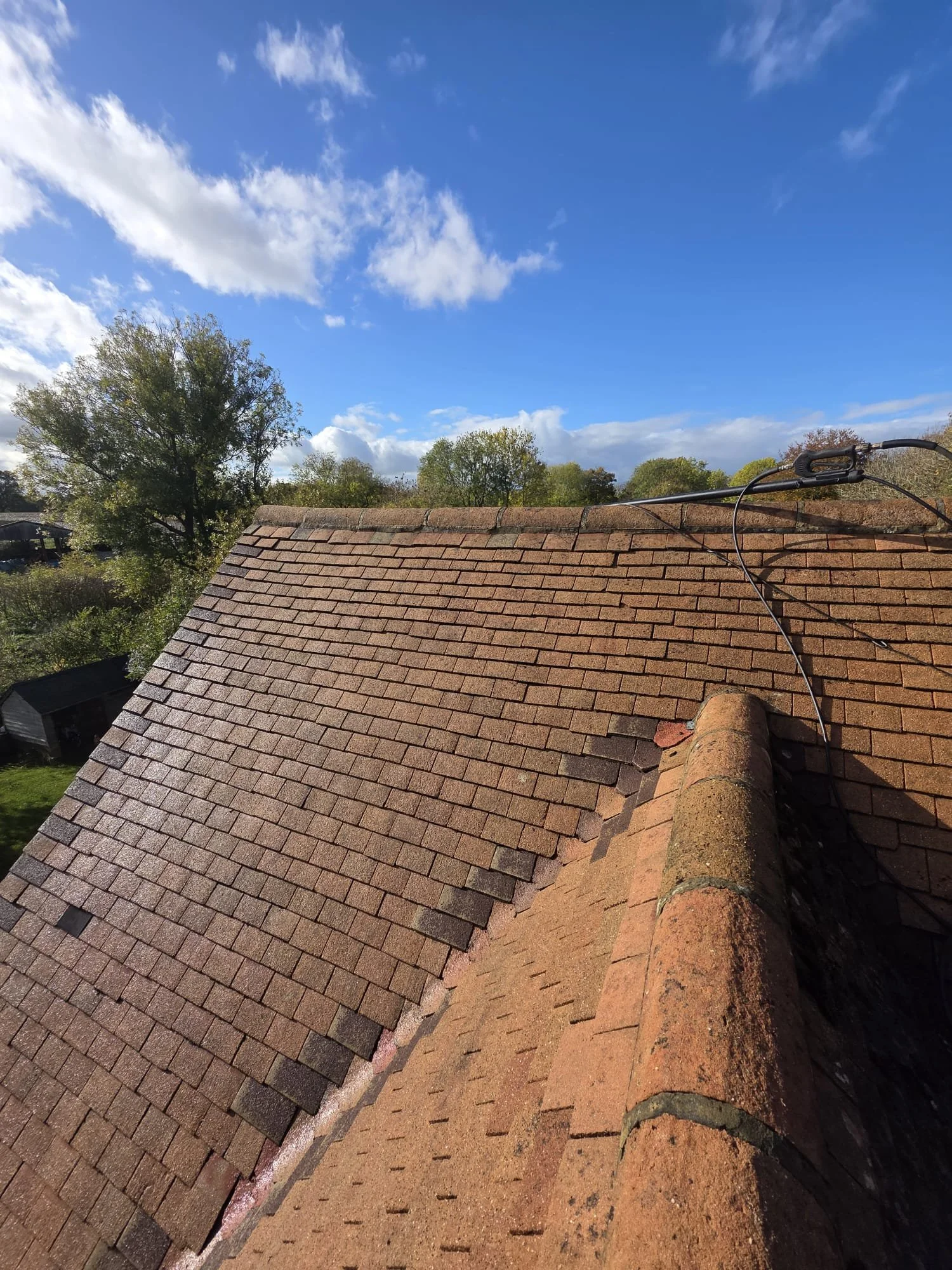 Moss-free roof following professional cleaning in Twyford, Reading by Immaculate Services.