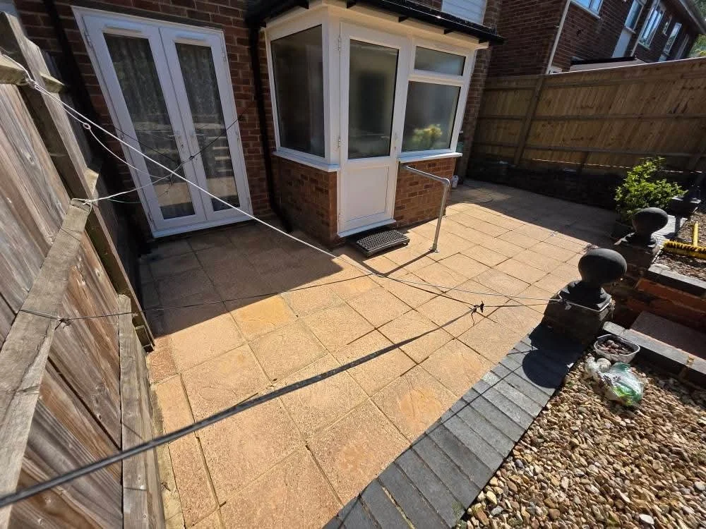 Black spots removed pressure washing patio Reading