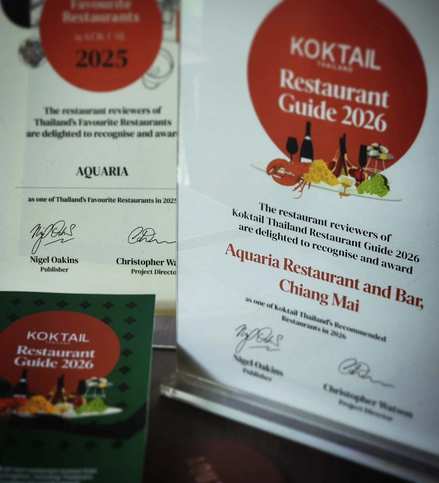 Aquaria Restaurant Chiang Mai Earns Recognition in Kocktail Restaurant Guide 2026