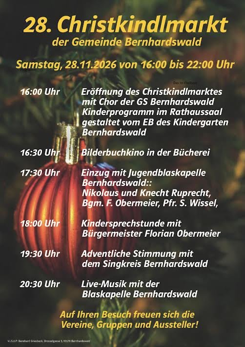 28. Christkindlmarkt in Bernhardswald 