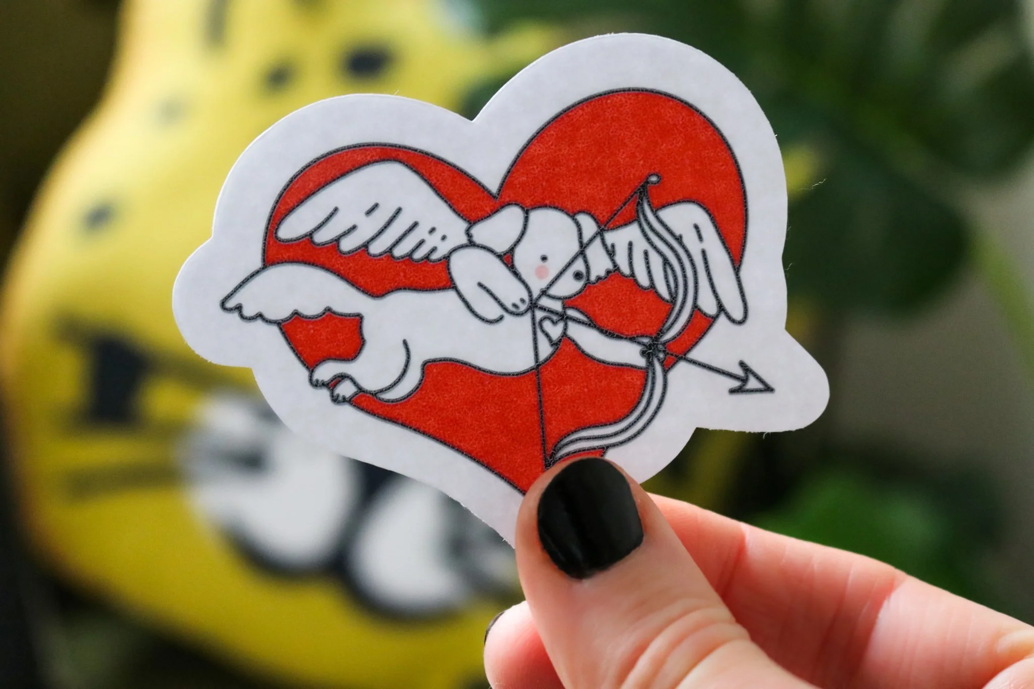 Cupid dog sticker