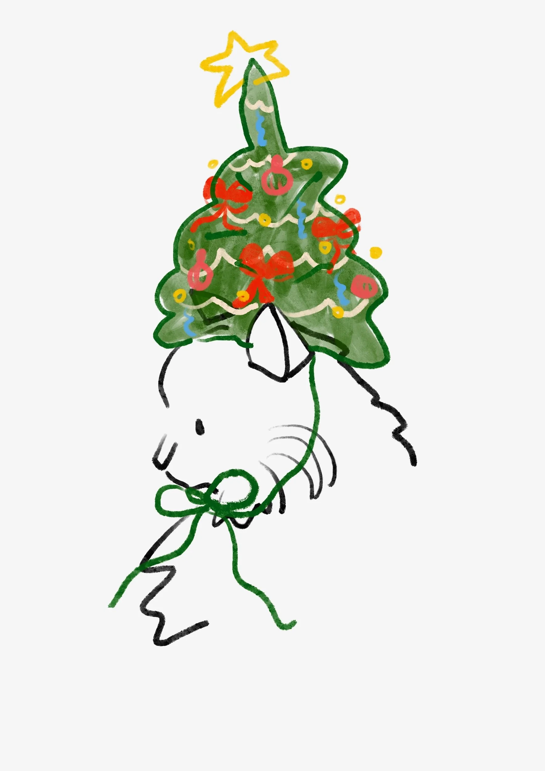 Silly Christmas cat doodle