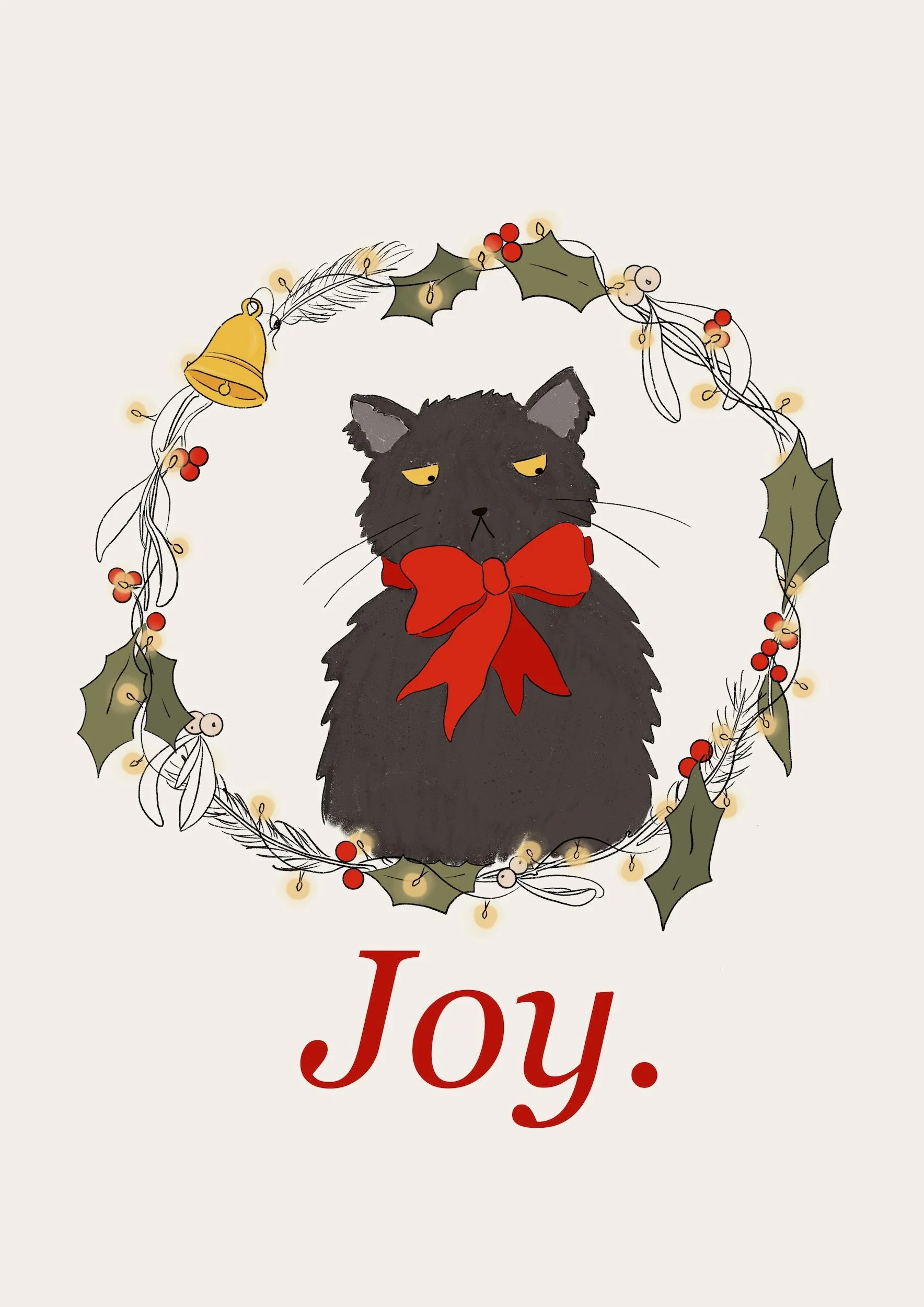 Christmas grumpy cat illustration