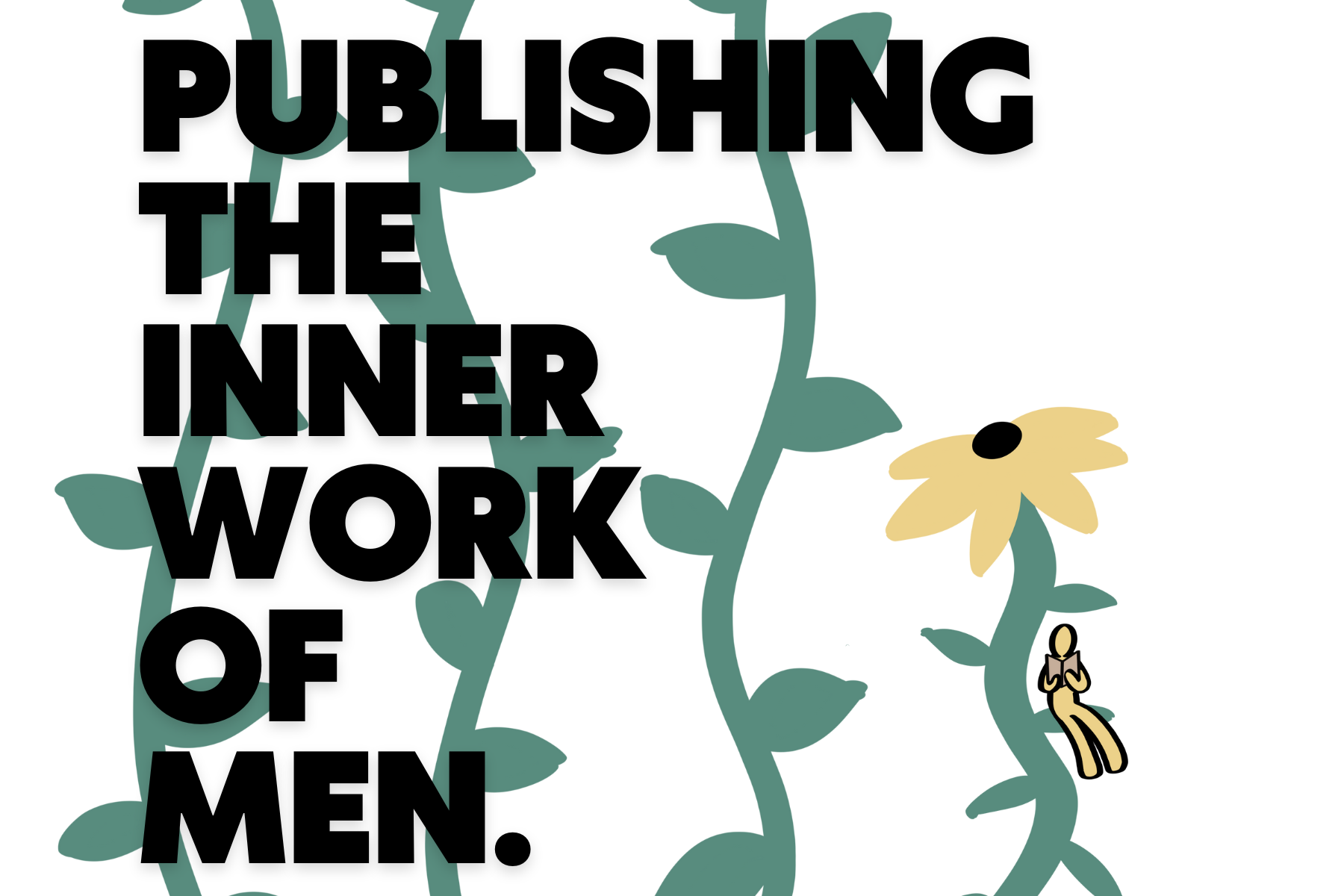 Cartoon illustration of two smiling flower characters with yellow petals and black centers, green stems with leaves, and a butterfly sitting on one stem. The background is transparent.