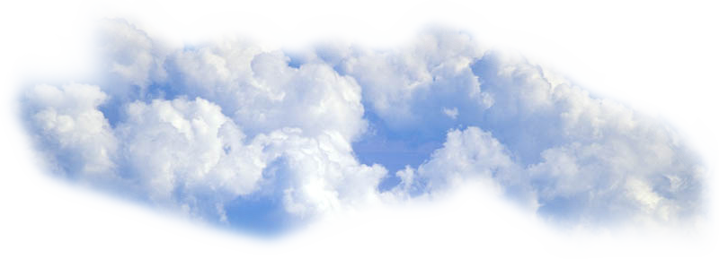 Himmel mit weißen, flauschigen Wolken gegen einen blauen Himmel